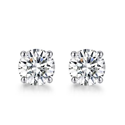 качество  18k Gold Moissanite Diamond Stud Earrings White Gold Support Customization завод