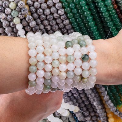Tian Shan Green Jade Round Bead Natural Crystal Gemstone Различные размеры бусины