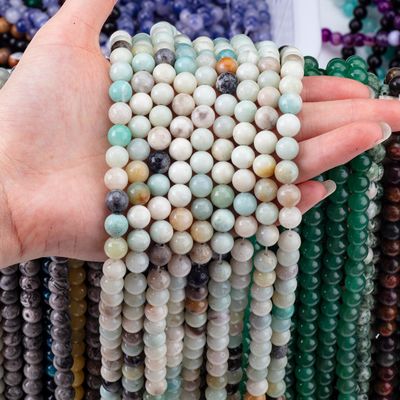 Amazonite Round Bead Natural Crystal Gemstone Различные размеры бусины
