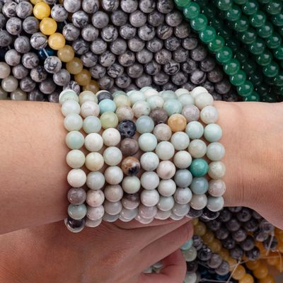 Amazonite Round Bead Natural Crystal Gemstone Различные размеры бусины