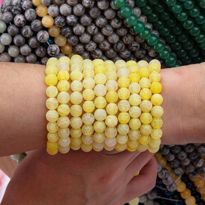 Желтый Агат круглый полудрагоценные бусы для самодельного изготовления ювелирных изделий