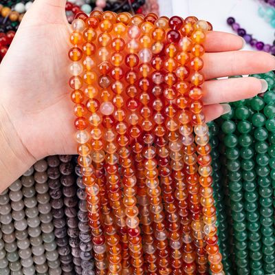 8мм Огненный кварц драгоценный камень Бусы Лечебный кристаллический камень Бусы для ювелирных изделий