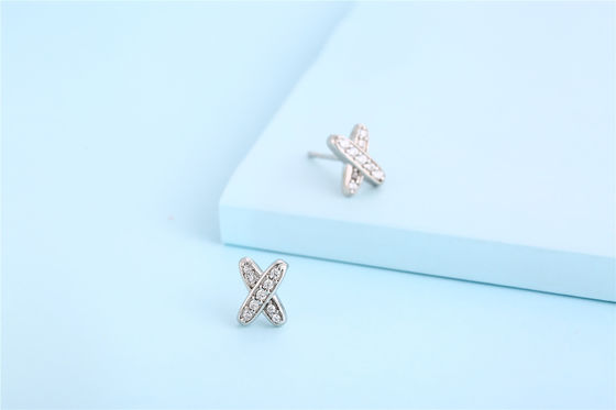 X Shape 925 Moissanite Stud Earrings Стерлинговая серебряная ювелирные изделия