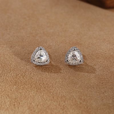 Moissanite 925 Sterling Silver Stud Earrings Поддержка OEM ODM