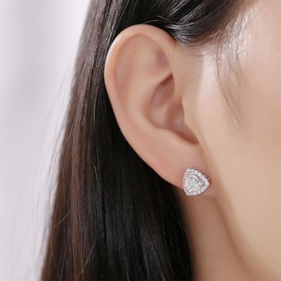 Moissanite 925 Sterling Silver Stud Earrings Поддержка OEM ODM