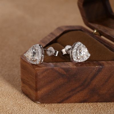 Moissanite 925 Sterling Silver Stud Earrings Поддержка OEM ODM