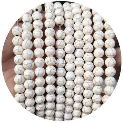 Оптовая продажа Howlite круглый камень свободные бусы бирюзовые свободные бусы круглые бусы расстояния для ювелирных изделий