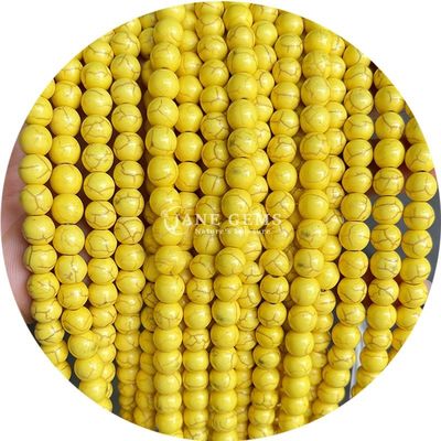 Оптовая продажа Howlite круглый камень свободные бусы бирюзовые свободные бусы круглые бусы расстояния для ювелирных изделий