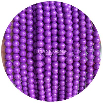 Оптовая продажа Howlite круглый камень свободные бусы бирюзовые свободные бусы круглые бусы расстояния для ювелирных изделий