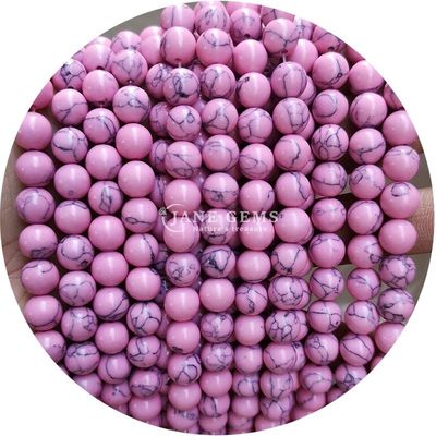 Оптовая продажа Howlite круглый камень свободные бусы бирюзовые свободные бусы круглые бусы расстояния для ювелирных изделий