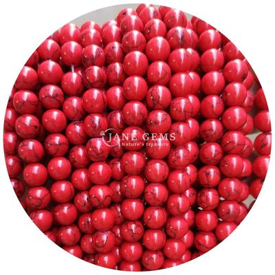 Оптовая продажа Howlite круглый камень свободные бусы бирюзовые свободные бусы круглые бусы расстояния для ювелирных изделий