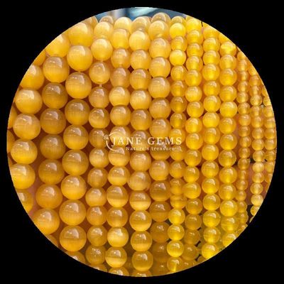Золотой оливковый синий цвет драгоценные камни бусы круглая форма кошачий глаз свободные бусины для ручной ювелирной продукции