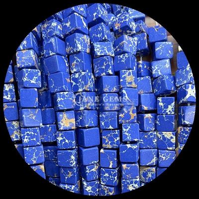Кубическая квадратная форма Естественный драгоценный камень бусы Лимон Нефрит Родонит
