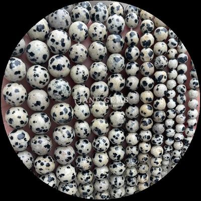 Полированная техника Круглое сечение драгоценных камней Бусы в многоцветном кристалле Лечебный камень Далматинский яспис Лава Камень Свободные бусы для аксессуаров для волос с бусами